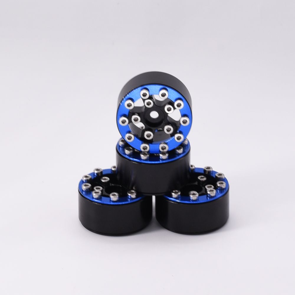 Hobby Details 1.0" CNC Aluminum Beadlock Wheels (4)(Blue) – image 4