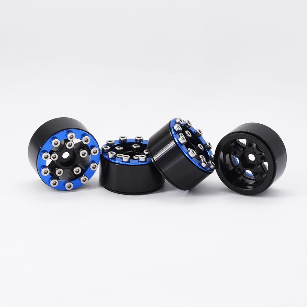 Hobby Details 1.0" CNC Aluminum Beadlock Wheels (4)(Blue) – image 5