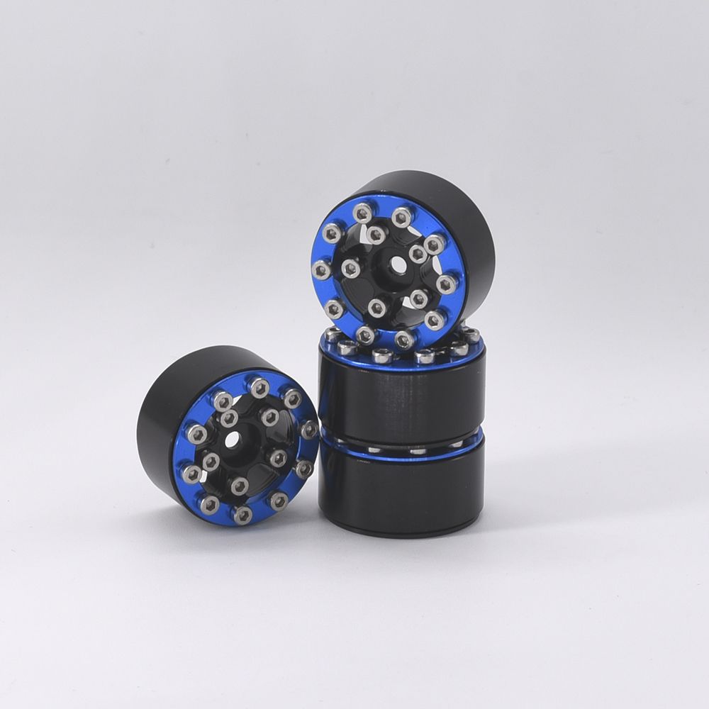 Hobby Details 1.0" CNC Aluminum Beadlock Wheels (4)(Blue) – image 7