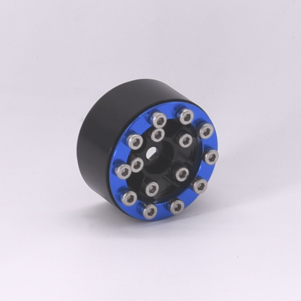 Hobby Details 1.0" CNC Aluminum Beadlock Wheels (4)(Blue) – image 6