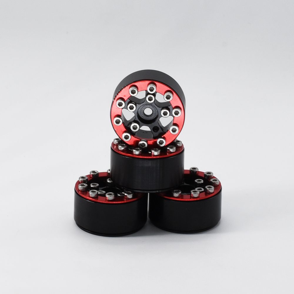Hobby Details 1.0" CNC Aluminum Beadlock Wheels (4)(Red) – image 4