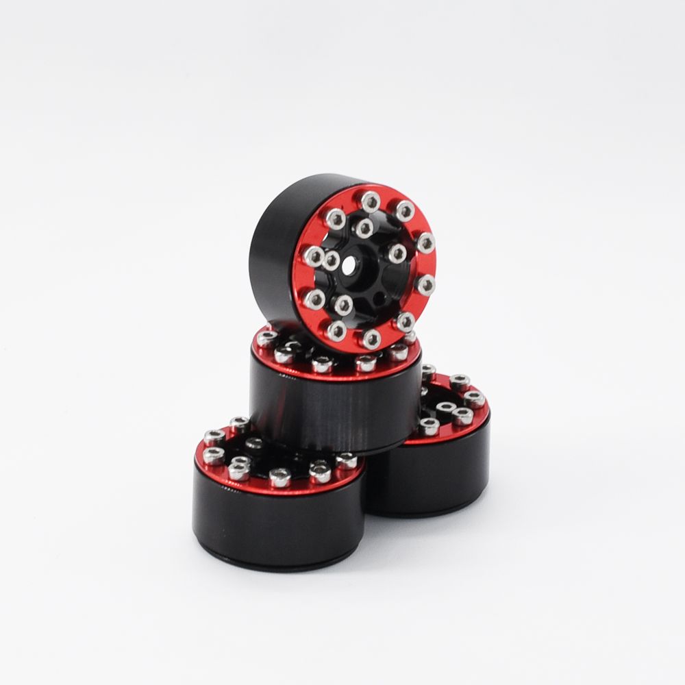 Hobby Details 1.0" CNC Aluminum Beadlock Wheels (4)(Red) – image 3