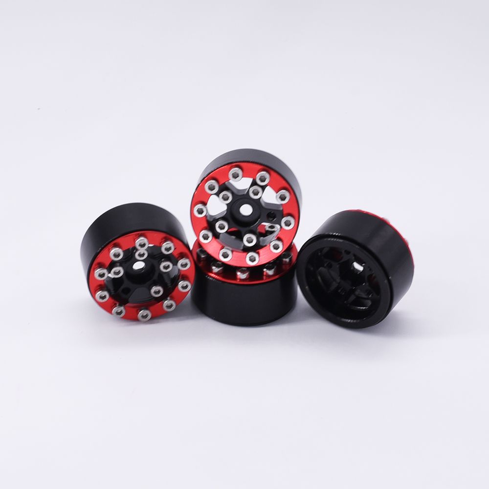 Hobby Details 1.0" CNC Aluminum Beadlock Wheels (4)(Red) – image 5