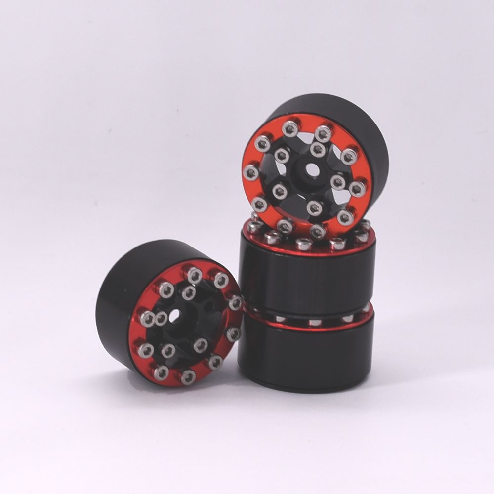 Hobby Details 1.0" CNC Aluminum Beadlock Wheels (4)(Red) – image 7