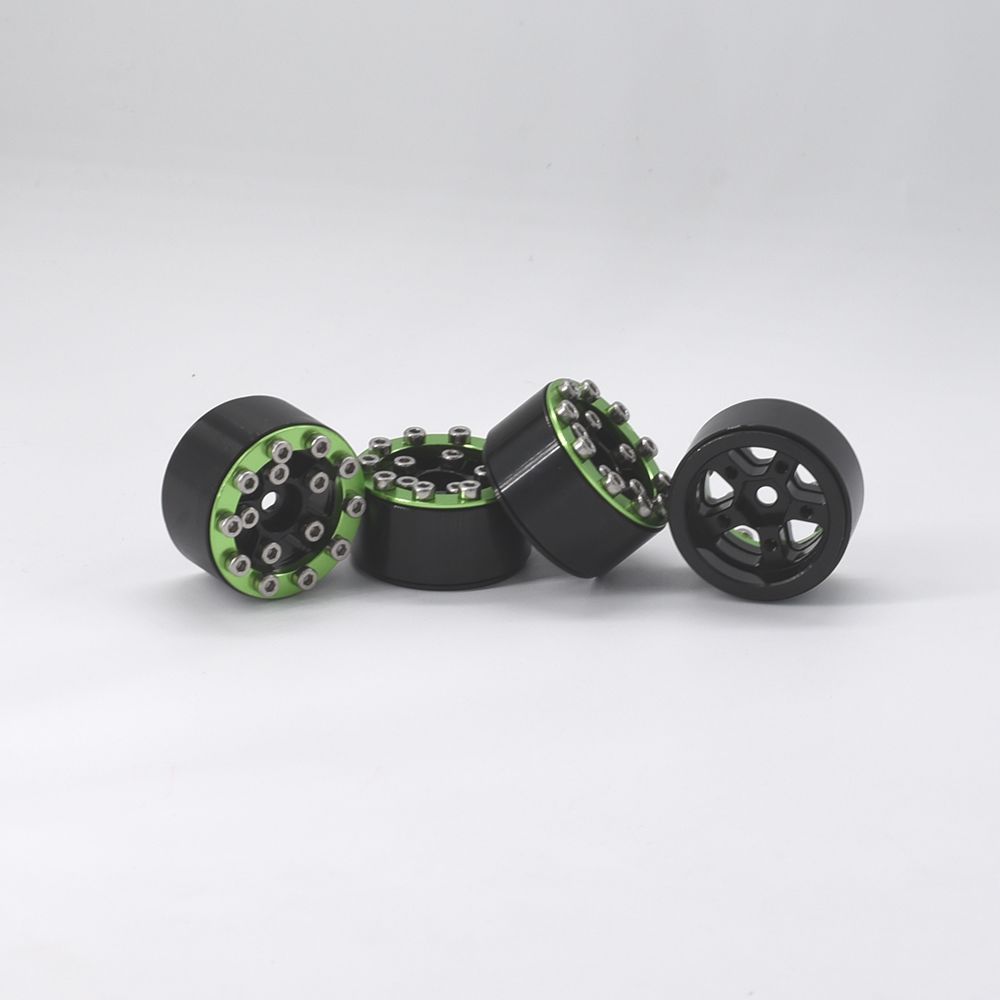 Hobby Details 1.0" CNC Aluminum Beadlock Wheels (4)(Green) – image 4
