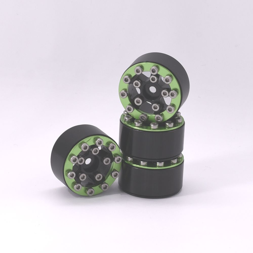 Hobby Details 1.0" CNC Aluminum Beadlock Wheels (4)(Green) – image 7