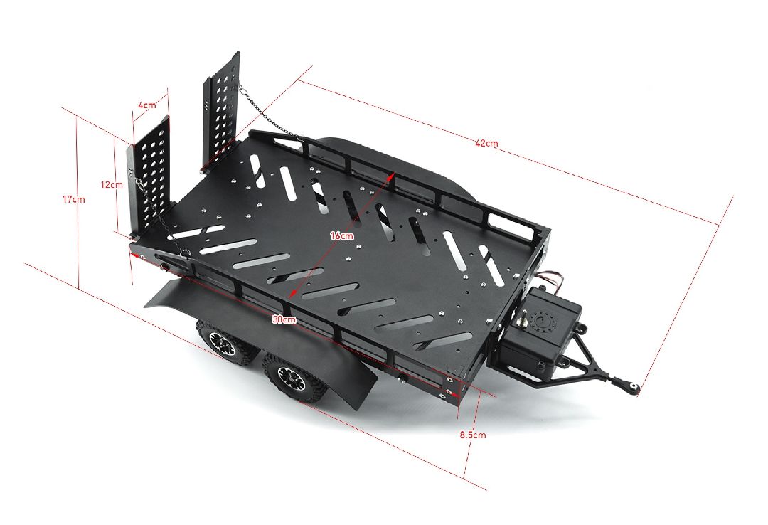 Hobby Details 1/18 Car Trailer - Black – image 3