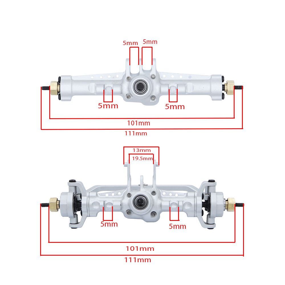 Hobby Details 1/18 TRX-4M Aluminum Front & Rear Axles - Blk (2) – image 2