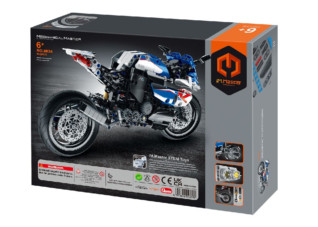 iM.Master Building Block Motorcycle - Blue/White - 542 pcs – image 3