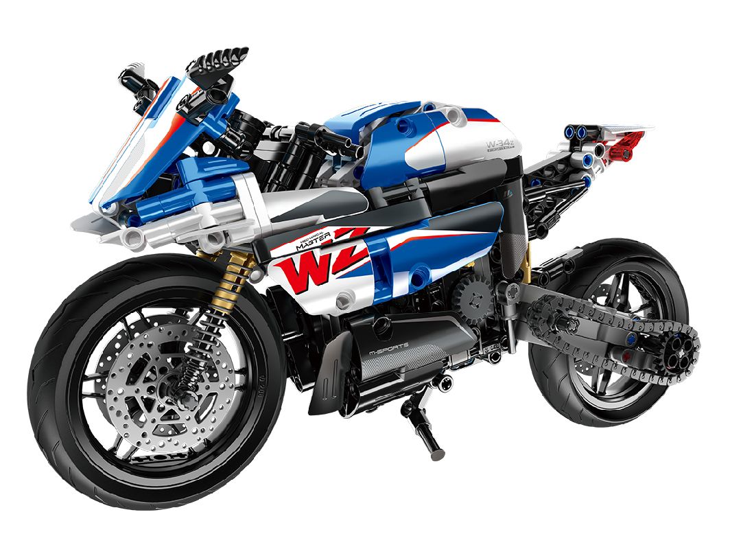 iM.Master Building Block Motorcycle - Blue/White - 542 pcs – image 4