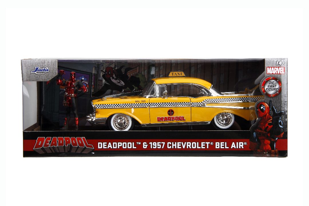 Jada 1/24 "Hollywood Rides" Marvel - 1957 Bel Air w/Deadpool – image 2
