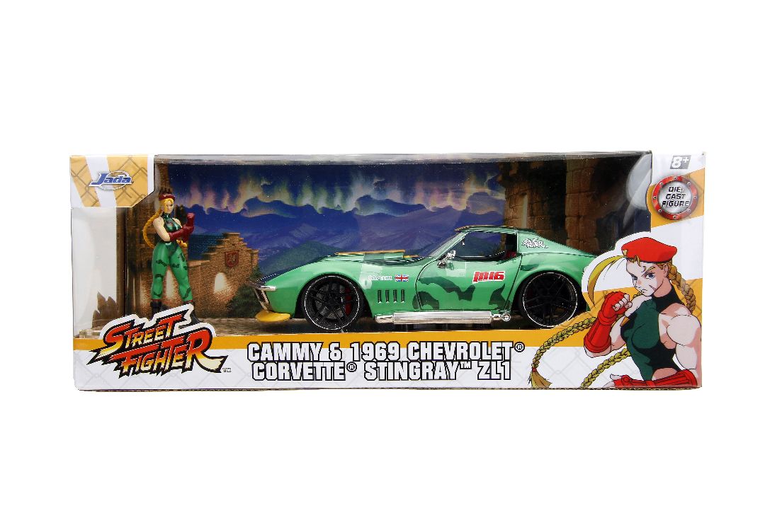 Jada 1/24 "Hollywood Rides" Street Fighter 1969 Stingray W/Cammy – image 18