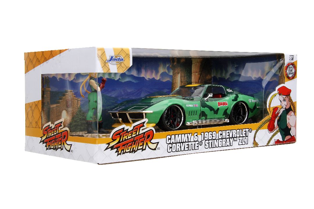 Jada 1/24 "Hollywood Rides" Street Fighter 1969 Stingray W/Cammy – image 19