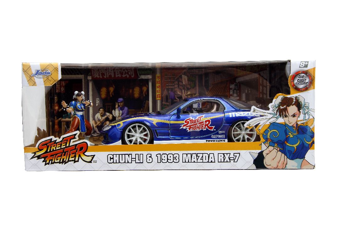 Jada 1/24 "Hollywood Rides" Street Fighter 1993 Rx-7 W/Chun-Li – image 18