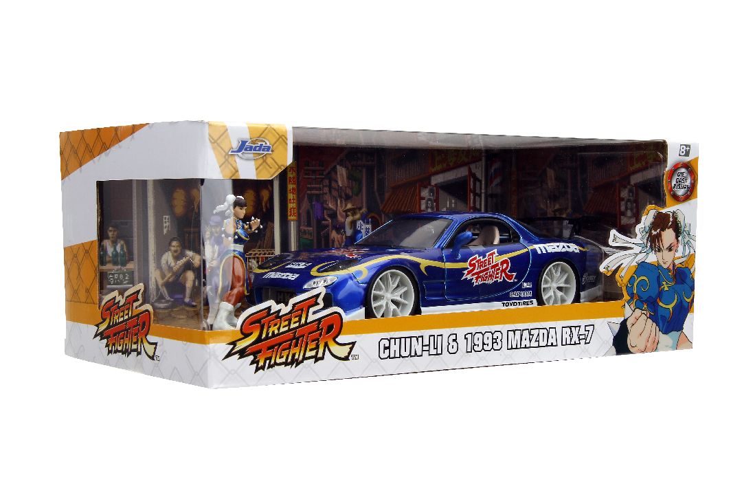 Jada 1/24 "Hollywood Rides" Street Fighter 1993 Rx-7 W/Chun-Li – image 19