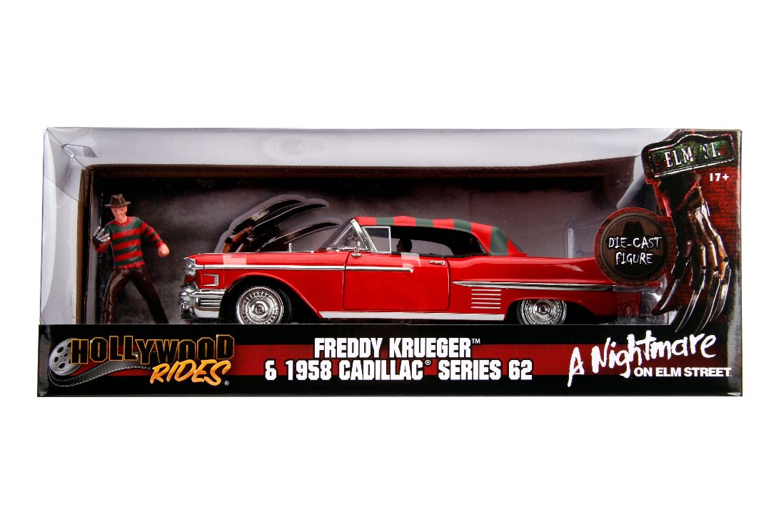 Jada 1/24 "Hollywood Rides" 1958 Cadillac Series 62 w/ Freddy – image 3