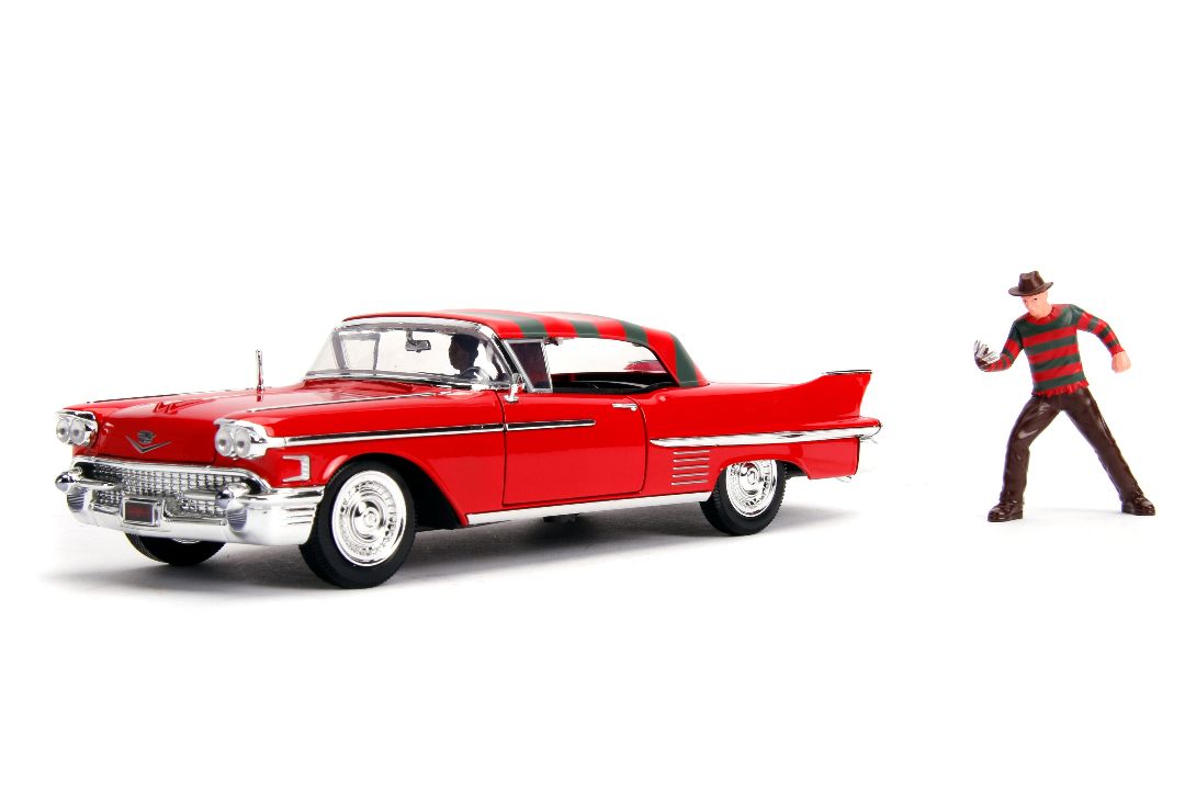 Jada 1/24 "Hollywood Rides" 1958 Cadillac Series 62 w/ Freddy – image 4