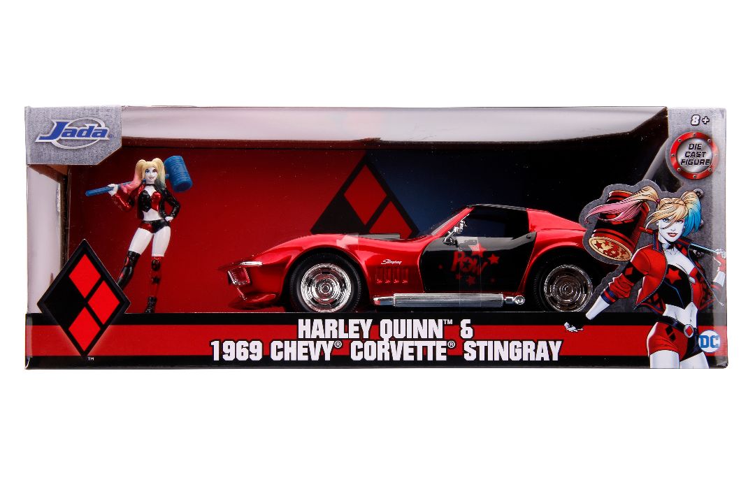 Jada 1/24 "Hollywood Rides" 1969 Corvette Stingray Harley Quinn – image 7