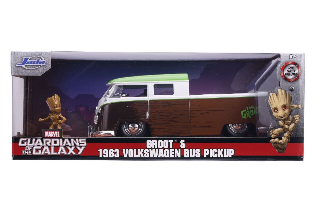 Jada 1/24 "Hollywood Rides" 1963 VW Bus with Groot – image 8