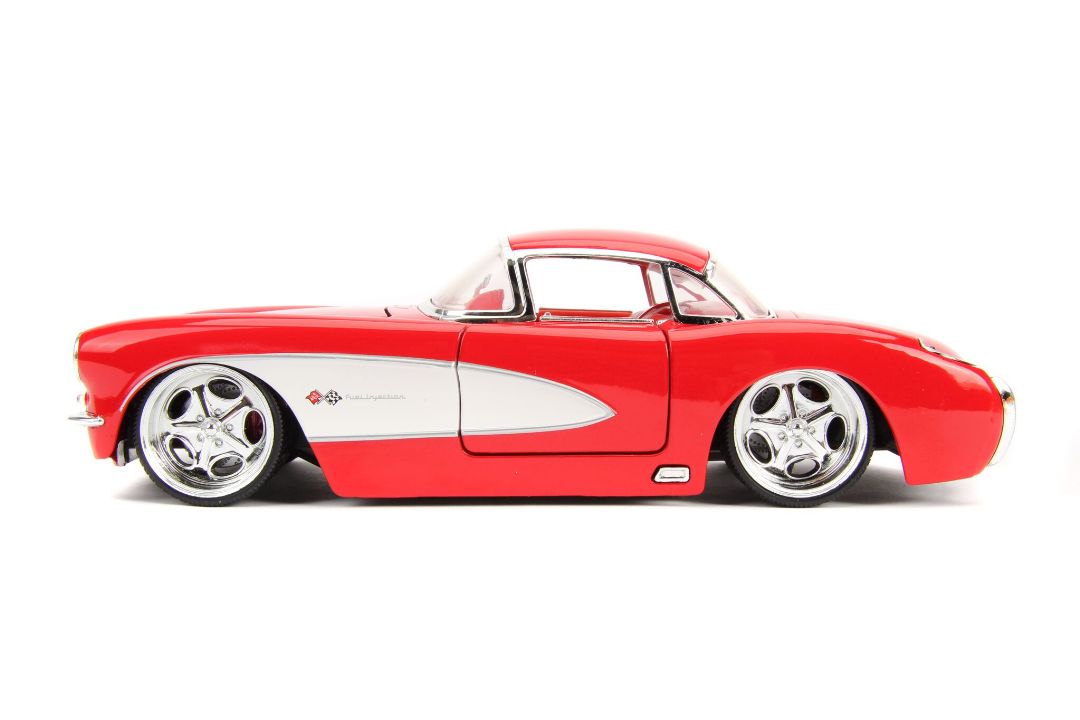Jada 1/24 "BIGTIME Muscle" 1957 Chevy Corvette - Glossy Red – image 2
