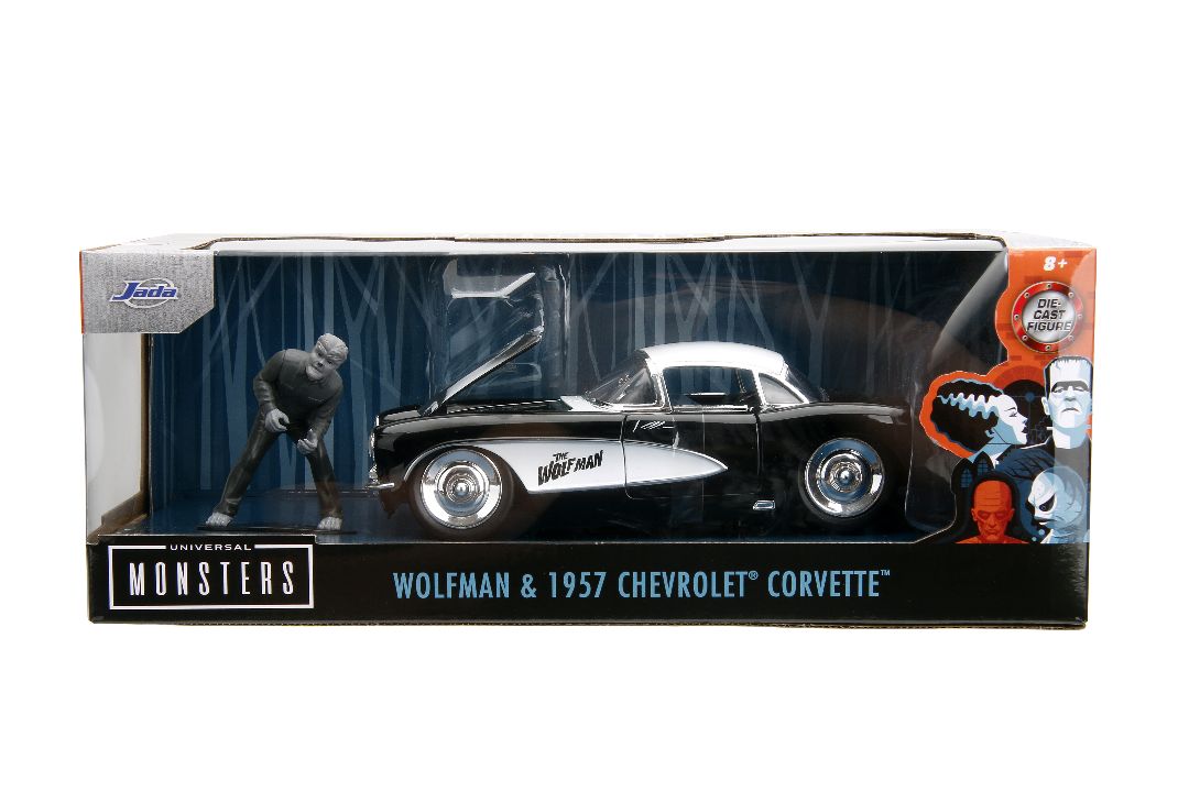 Jada 1/24 "Hollywood Rides" 1957 Corvette with The Wolfman – image 19
