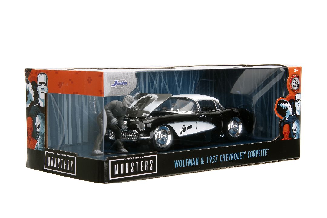 Jada 1/24 "Hollywood Rides" 1957 Corvette with The Wolfman – image 20