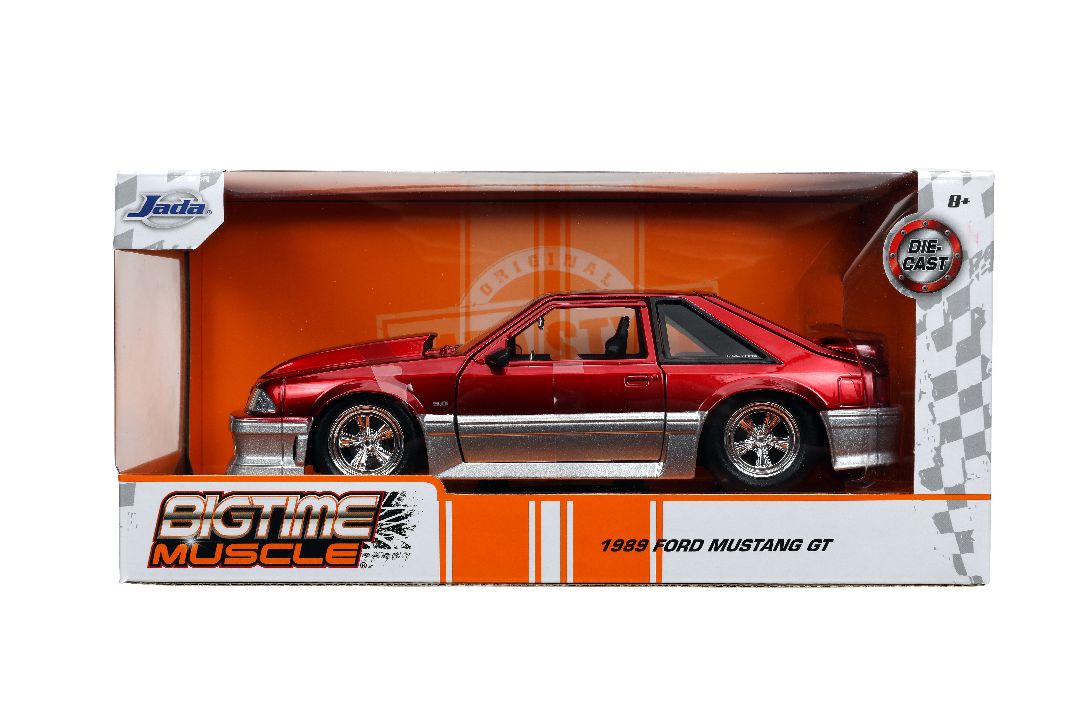 Jada 1/24 "BIGTIME Muscle" 1989 Ford Mustang GT - Candy Red – image 11