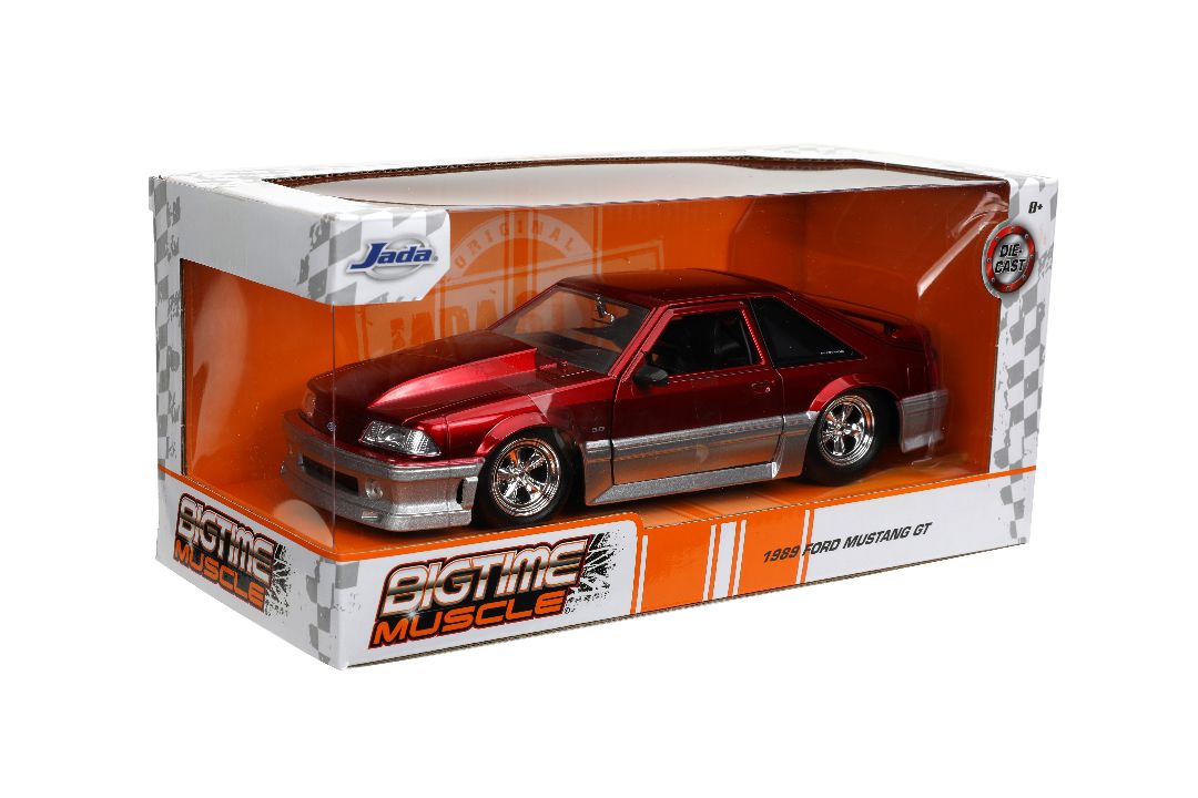 Jada 1/24 "BIGTIME Muscle" 1989 Ford Mustang GT - Candy Red – image 12