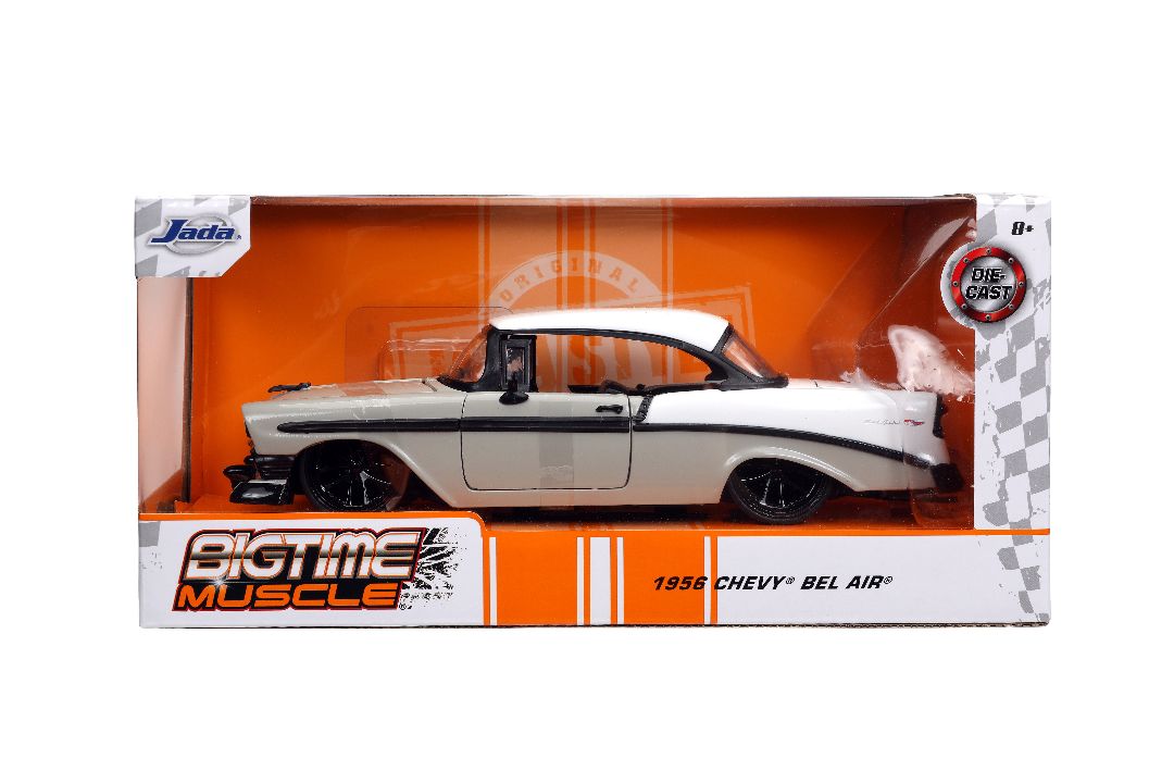 Jada 1/24 "BIGTIME Muscle" 1956 Chevy Bel Air - Grey/White thumbnail 10