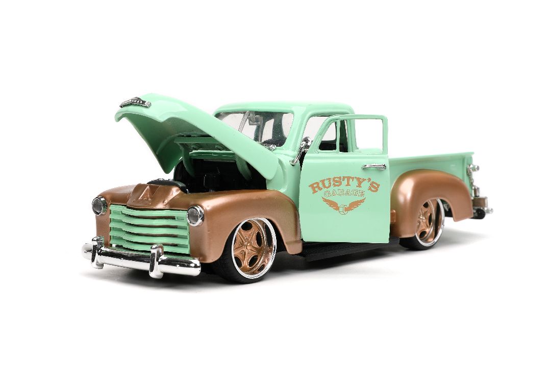 Jada 1/24 "Just Trucks" 1953 Chevy Pickup w/Rack - Light Green – image 11