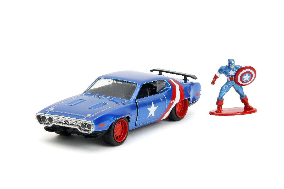 Jada 1/32 "Hollywood Rides" Marvel 1971 GTX w/Capt America – image 2