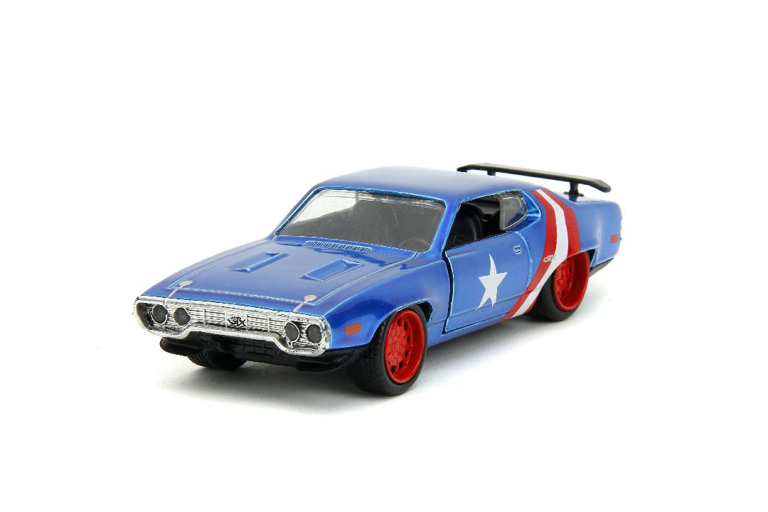 Jada 1/32 "Hollywood Rides" Marvel 1971 GTX w/Capt America – image 6