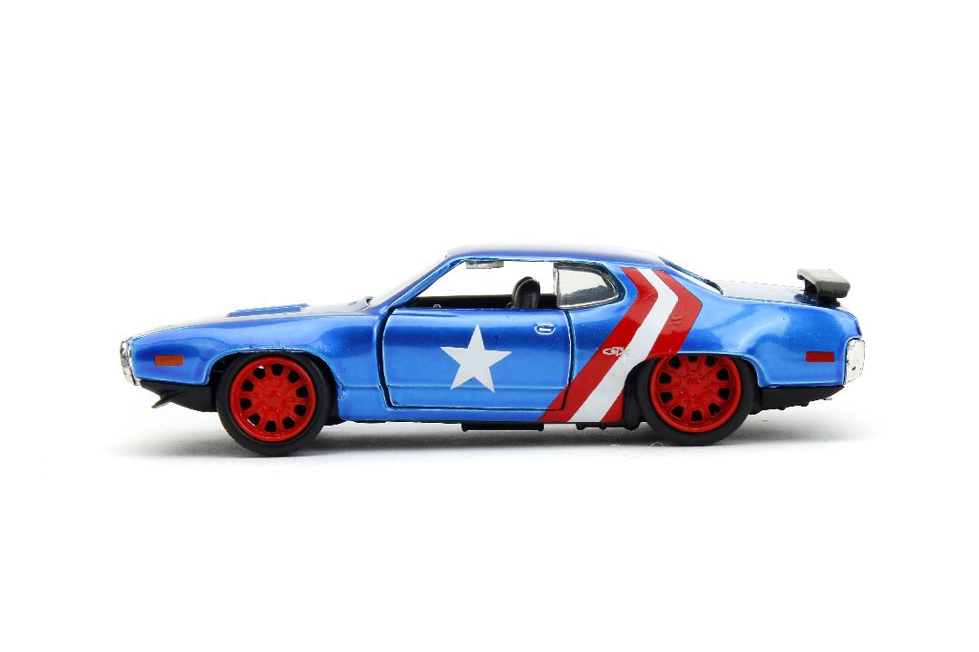 Jada 1/32 "Hollywood Rides" Marvel 1971 GTX w/Capt America – image 7