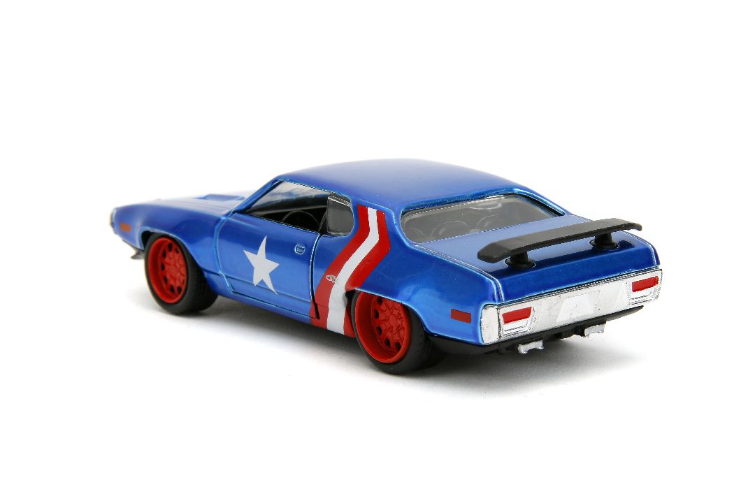 Jada 1/32 "Hollywood Rides" Marvel 1971 GTX w/Capt America – image 8