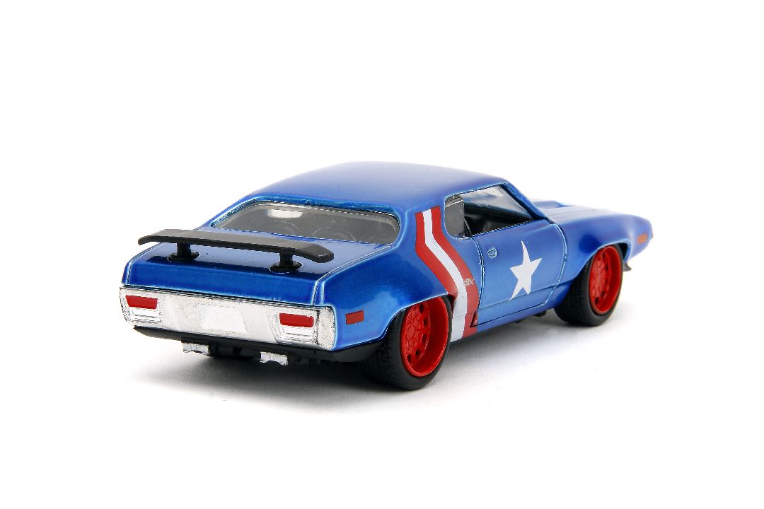 Jada 1/32 "Hollywood Rides" Marvel 1971 GTX w/Capt America – image 10