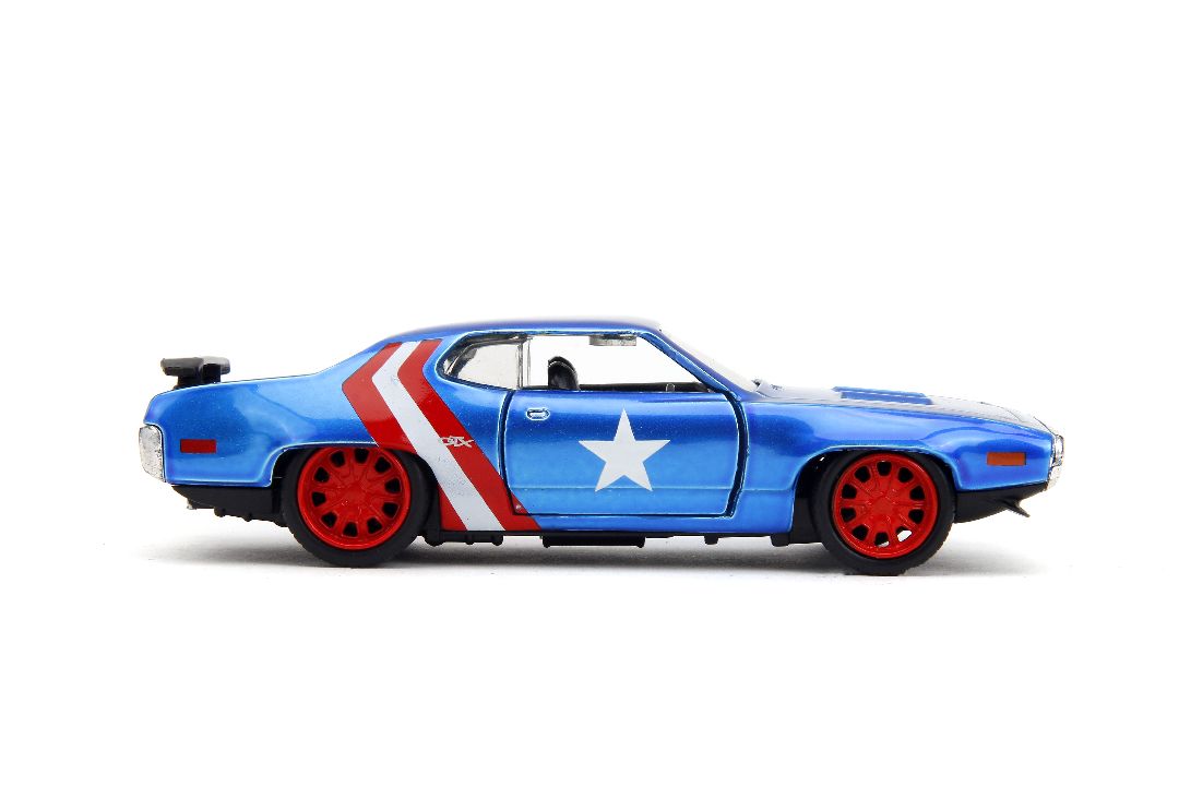 Jada 1/32 "Hollywood Rides" Marvel 1971 GTX w/Capt America – image 11