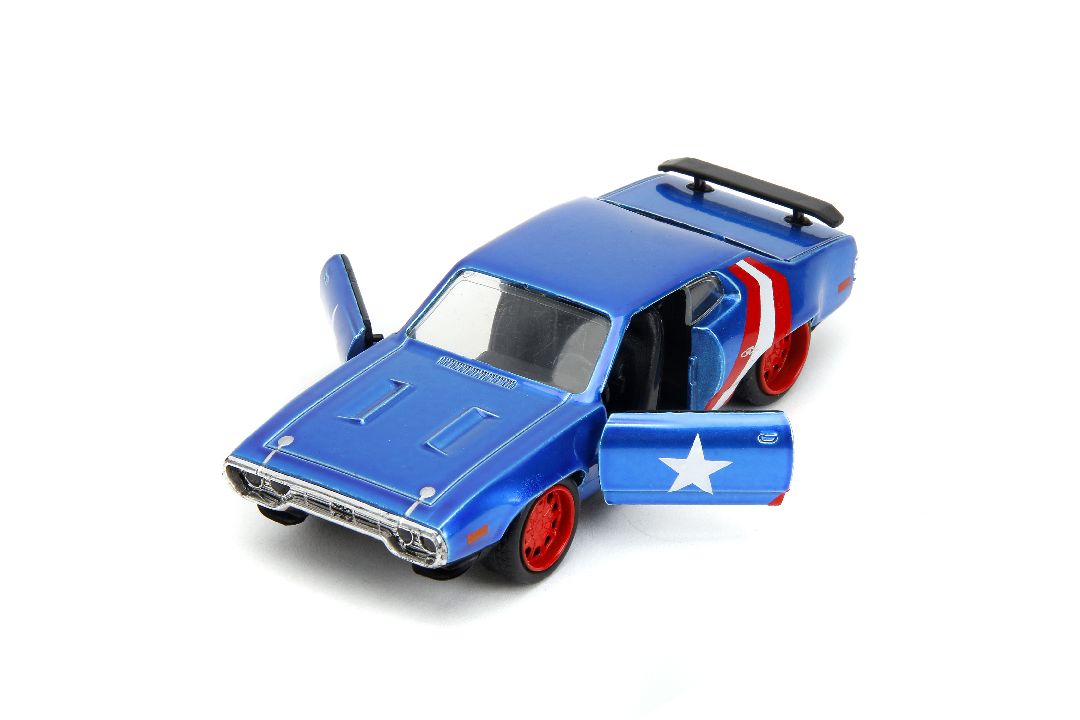 Jada 1/32 "Hollywood Rides" Marvel 1971 GTX w/Capt America – image 15
