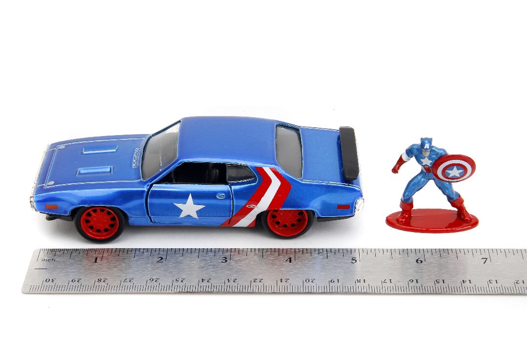 Jada 1/32 "Hollywood Rides" Marvel 1971 GTX w/Capt America – image 17