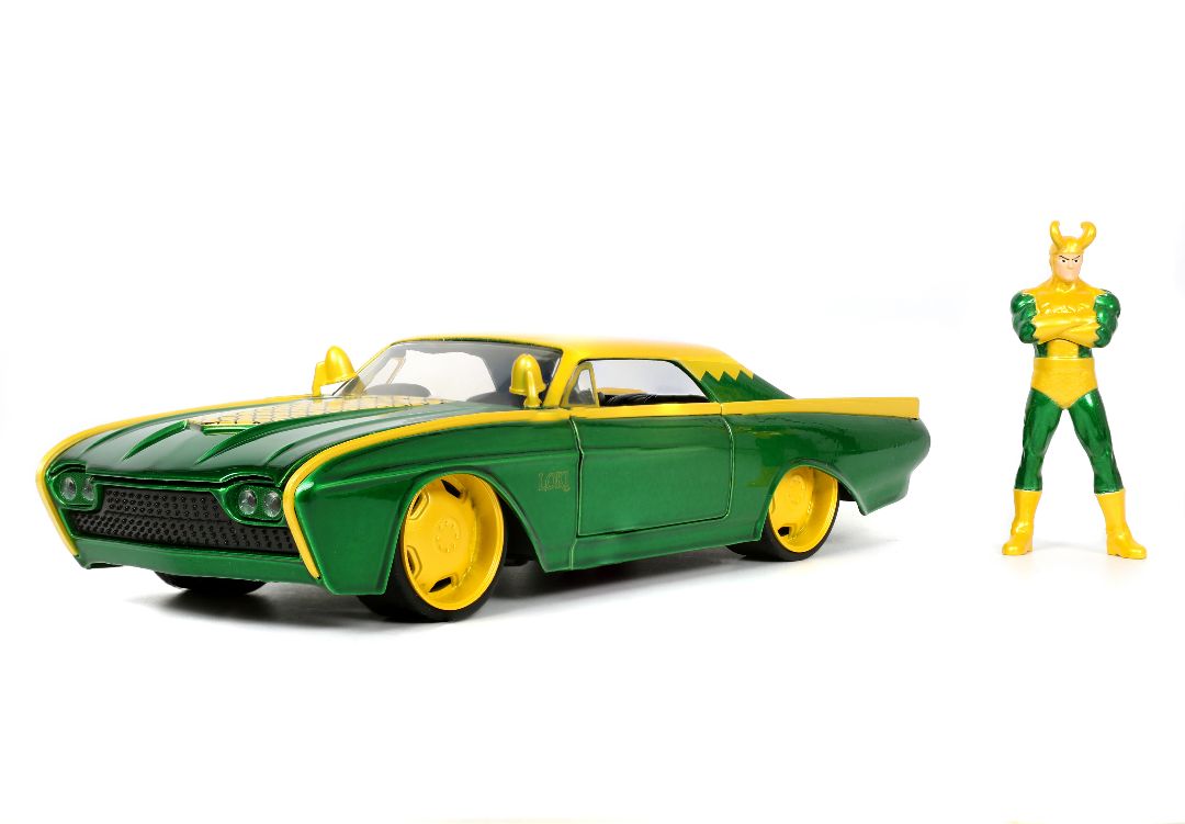 Jada 1/24 "Hollywood Rides" Marvel 1963 Thunderbird with LOKI – image 2