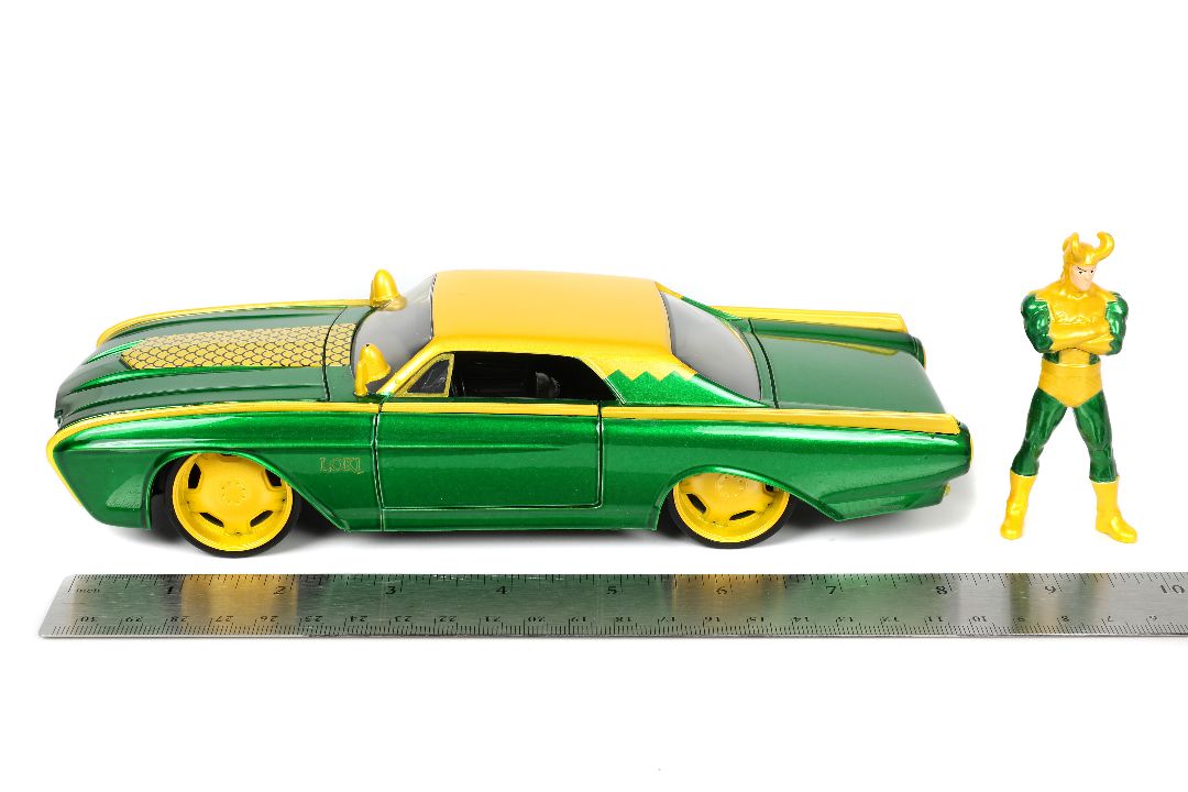 Jada 1/24 "Hollywood Rides" Marvel 1963 Thunderbird with LOKI – image 17