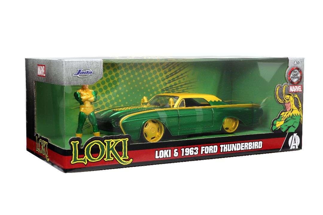 Jada 1/24 "Hollywood Rides" Marvel 1963 Thunderbird with LOKI – image 19