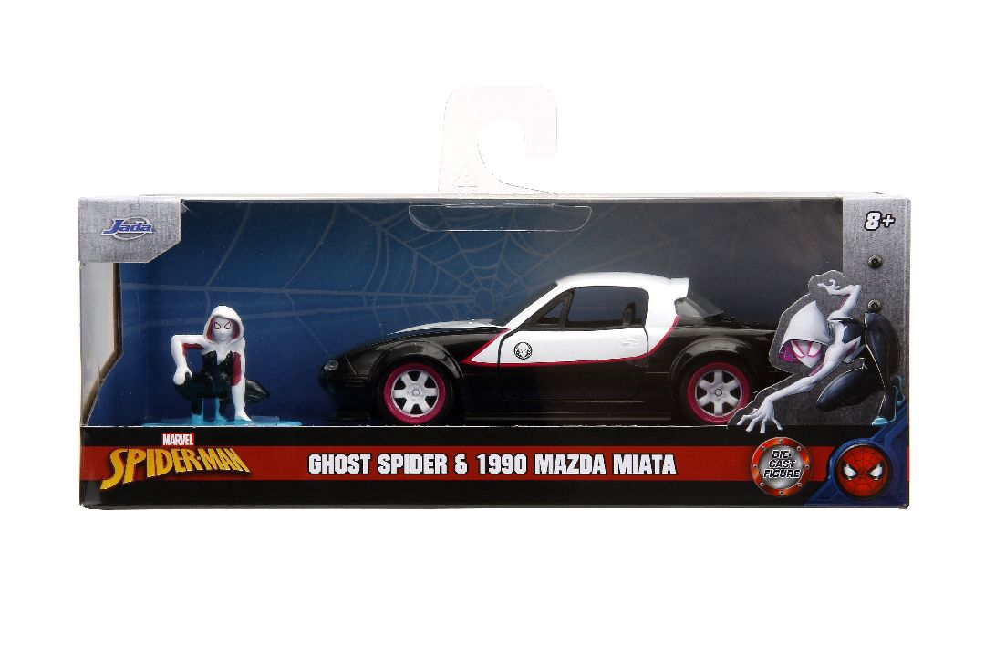 Jada 1/32 "Hollywood Rides" 1990 Mazda Miata w/Ghost Spider – image 18