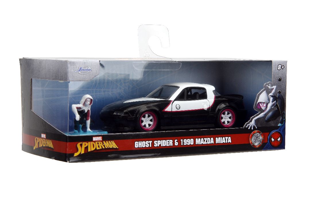 Jada 1/32 "Hollywood Rides" 1990 Mazda Miata w/Ghost Spider – image 19