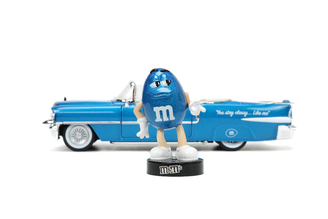 Jada 1/24 "Hollywood Rides" 1956 Cadillac with BLUE M&MÃÂ¢Ã¢ÂÂ¬Ã¢ÂÂ¢s thumbnail 2
