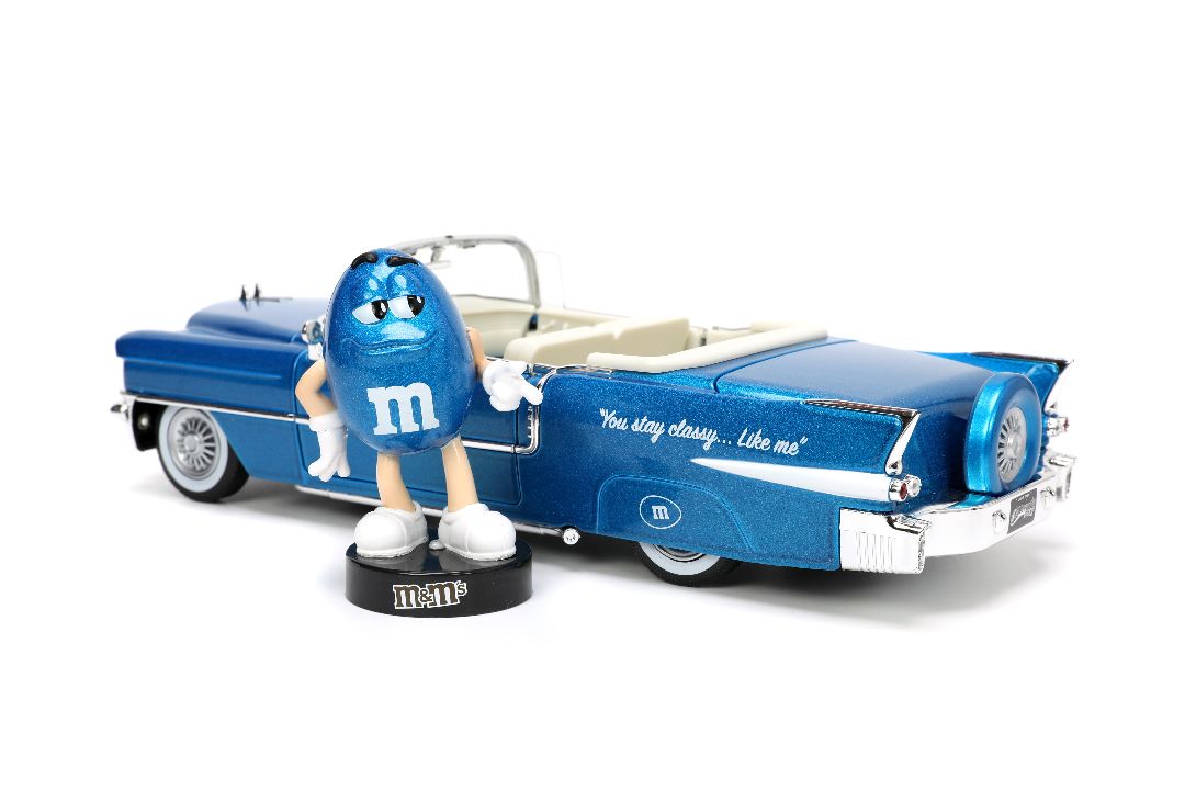 Jada 1/24 "Hollywood Rides" 1956 Cadillac with BLUE M&MÃÂ¢Ã¢ÂÂ¬Ã¢ÂÂ¢s thumbnail 3
