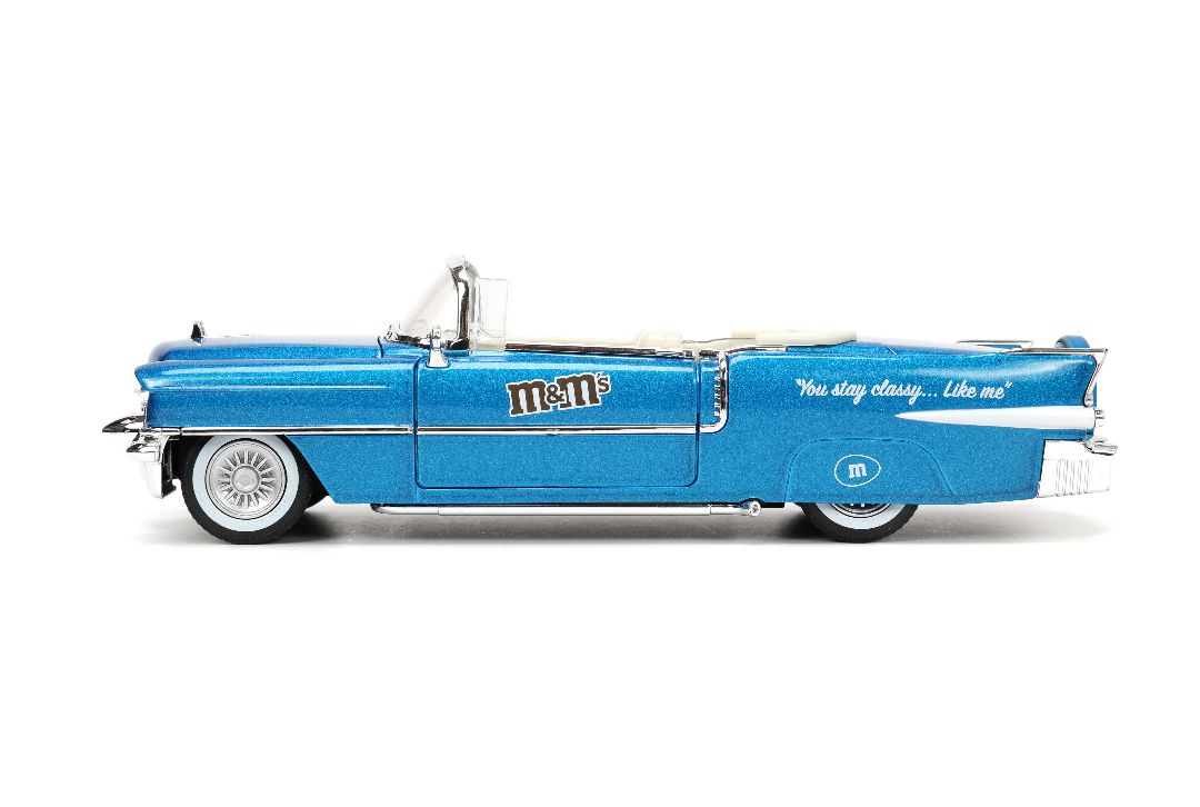 Jada 1/24 "Hollywood Rides" 1956 Cadillac with BLUE M&MÃÂ¢Ã¢ÂÂ¬Ã¢ÂÂ¢s thumbnail 6