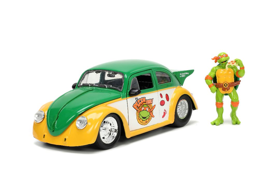Jada 1/24 "Hollywood Rides" TMNT 1959 VW Beetle w/ Michelangelo – image 5