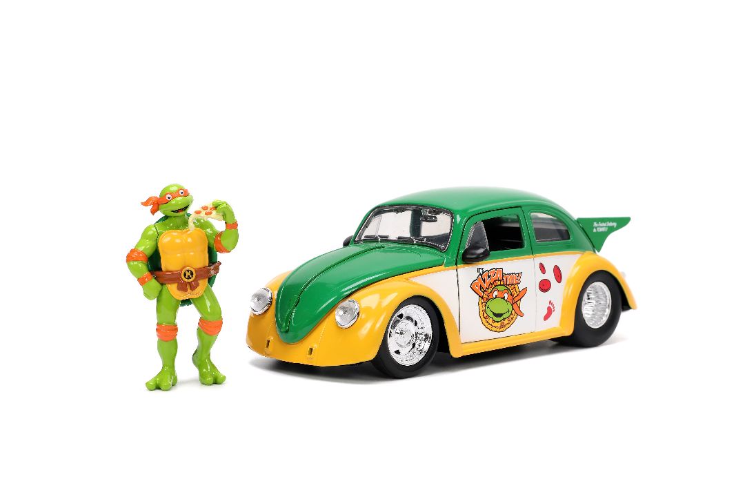 Jada 1/24 "Hollywood Rides" TMNT 1959 VW Beetle w/ Michelangelo – image 2