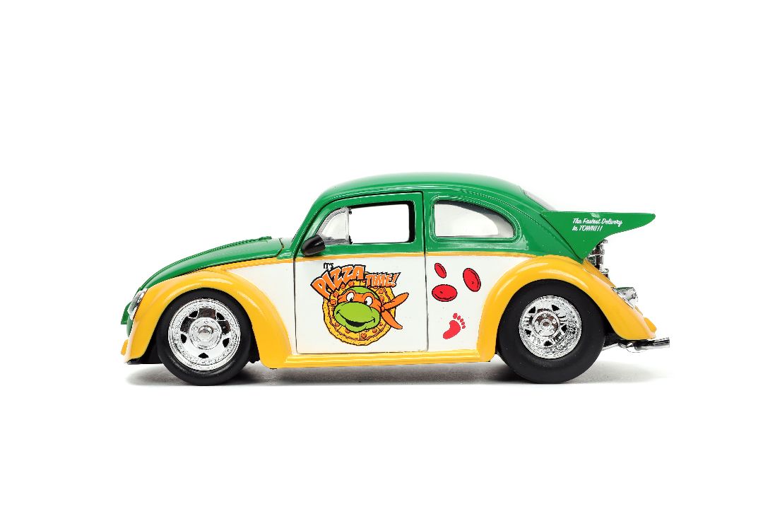 Jada 1/24 "Hollywood Rides" TMNT 1959 VW Beetle w/ Michelangelo – image 9