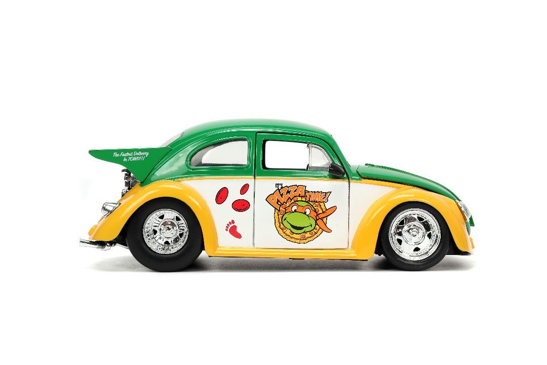 Jada 1/24 "Hollywood Rides" TMNT 1959 VW Beetle w/ Michelangelo – image 11